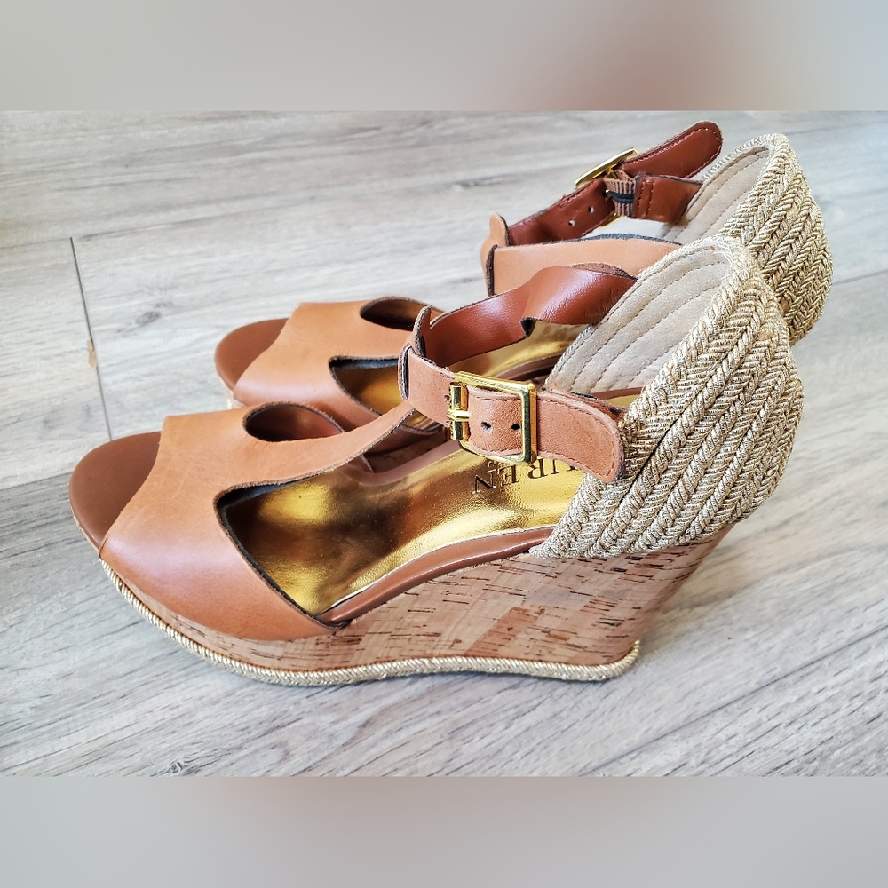Ralph Lauren Brown Wedge Sandals